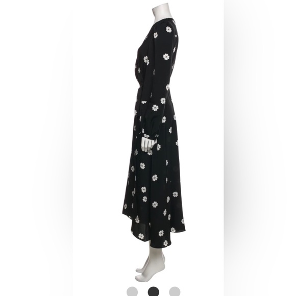 Kate Spade black floral clover print wrap dress size 12 - Picture 4 of 8